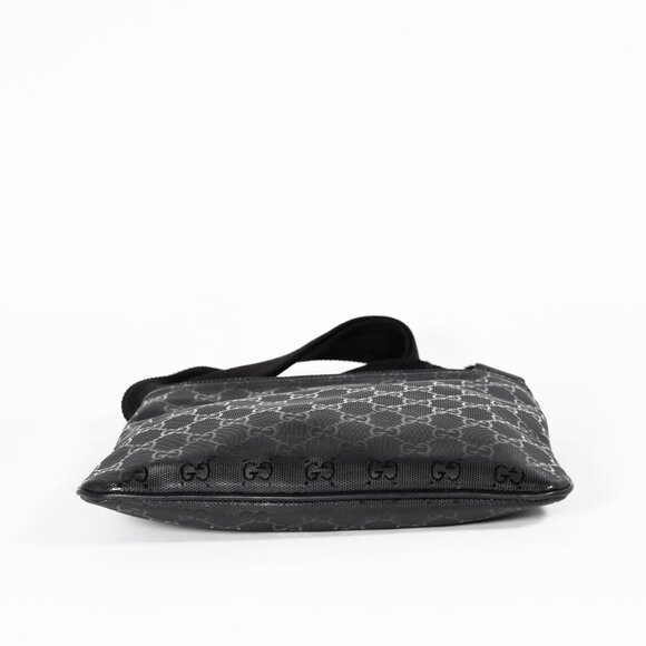 Gucci Black GG Imprimé Messenger Bag with Adjustable Strap - Picture 10 of 11